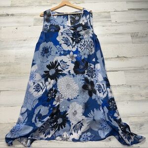 Avenue Blue Floral Flowy Summer Sundress‎ Womens Size 18/20